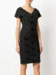 Boutique Moschino فستان مطرز بالزهور برقبة على شكل حرف V