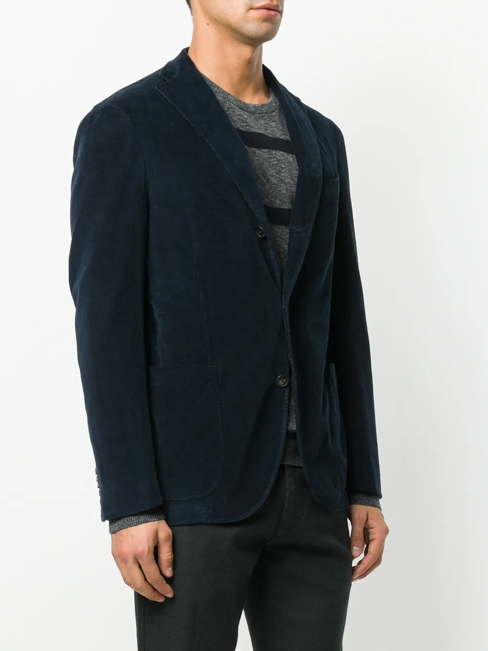 Boglioli slim-fit buttoned blazer Blauw