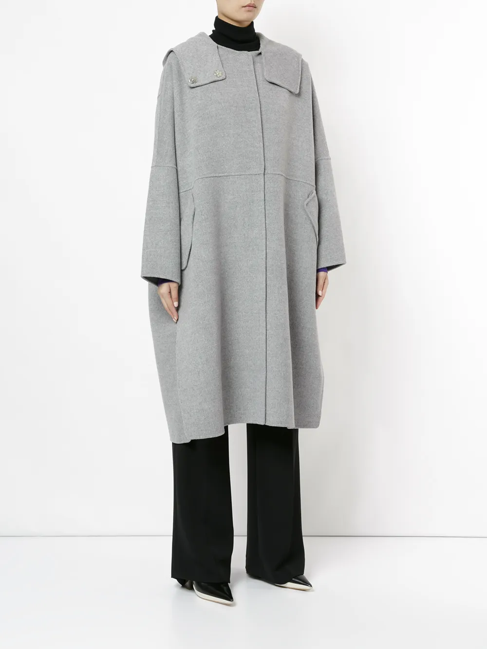 le ciel bleu hooded overcoat