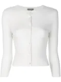 N.Peal superfine cropped cardigan - White
