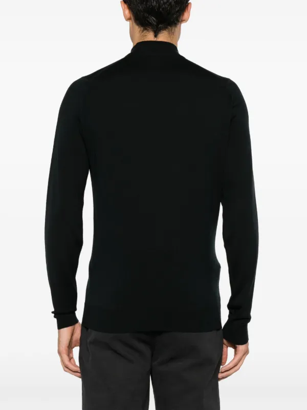 トップス JOHN SMEDLEY SWEATER KNIT Black Tapton Pullover – Henry Singer