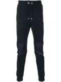 Balmain camouflage panel trackpants - Blue