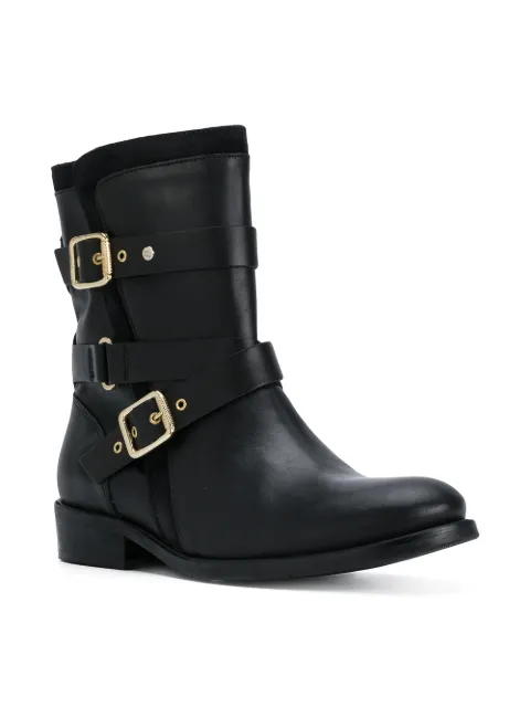 tommy hilfiger signature tape buckle biker boots