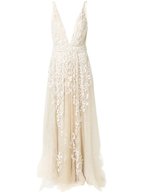 Roberto Cavalli sequin embroidered gown