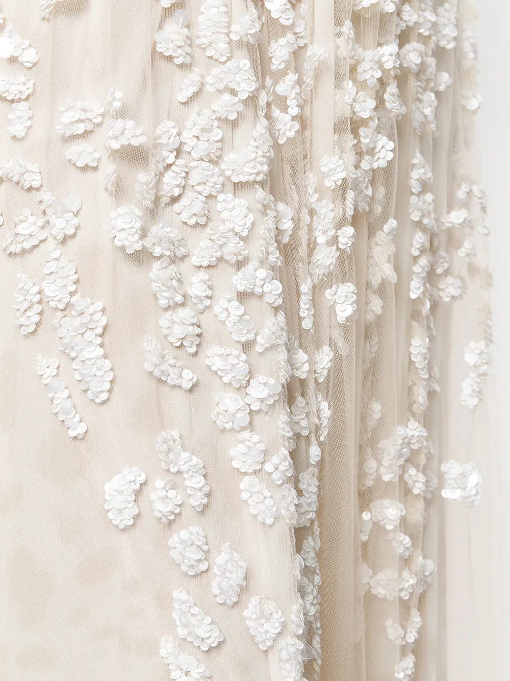 Roberto Cavalli sequin embroidered gown Beige