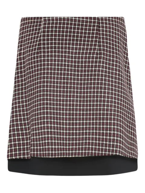 ETRO asymmetrical layered check skirt