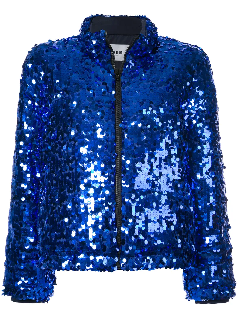 расшитый пайетками пуховик MSGM