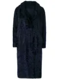 Liska textured single-breasted coat - Blue