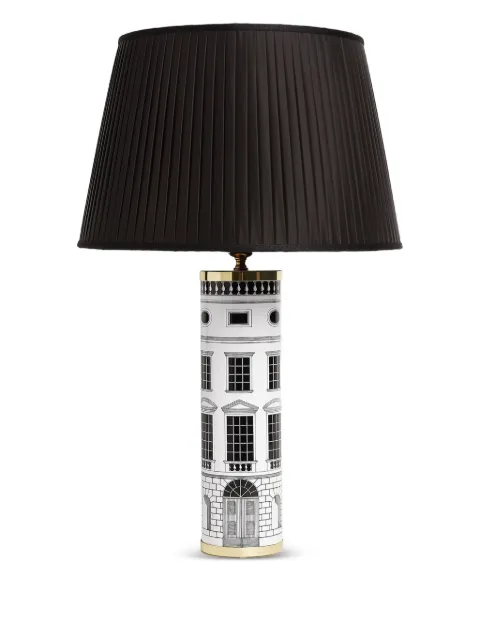 Fornasetti Conicial pleated-shade building-print lamp