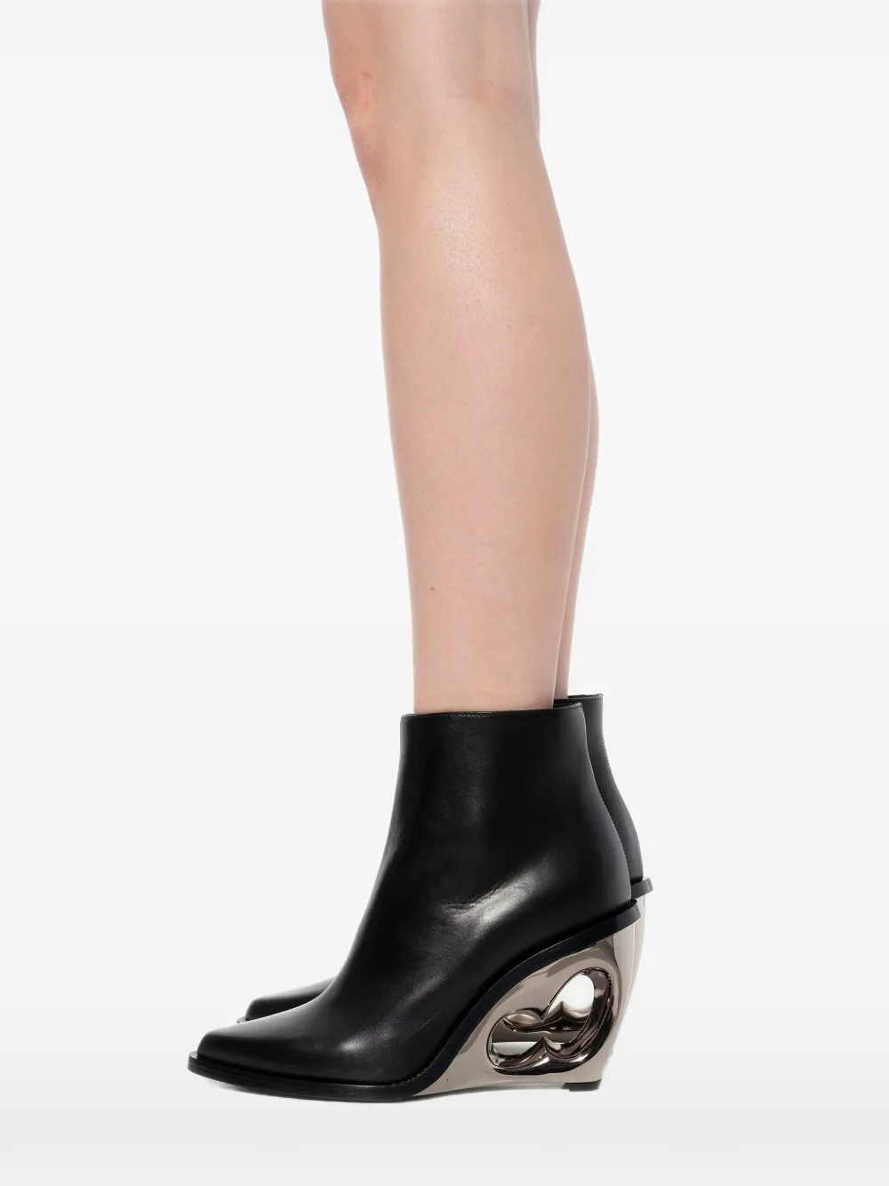 Alexander McQueen Stiefeletten mit Wedge-Absatz - Schwarz