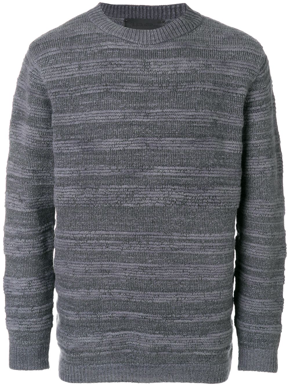 Серый полосатый свитер мужской