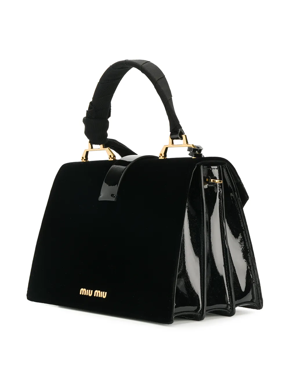 Miu Miu Grosgrain Ribbon Handbag In Black