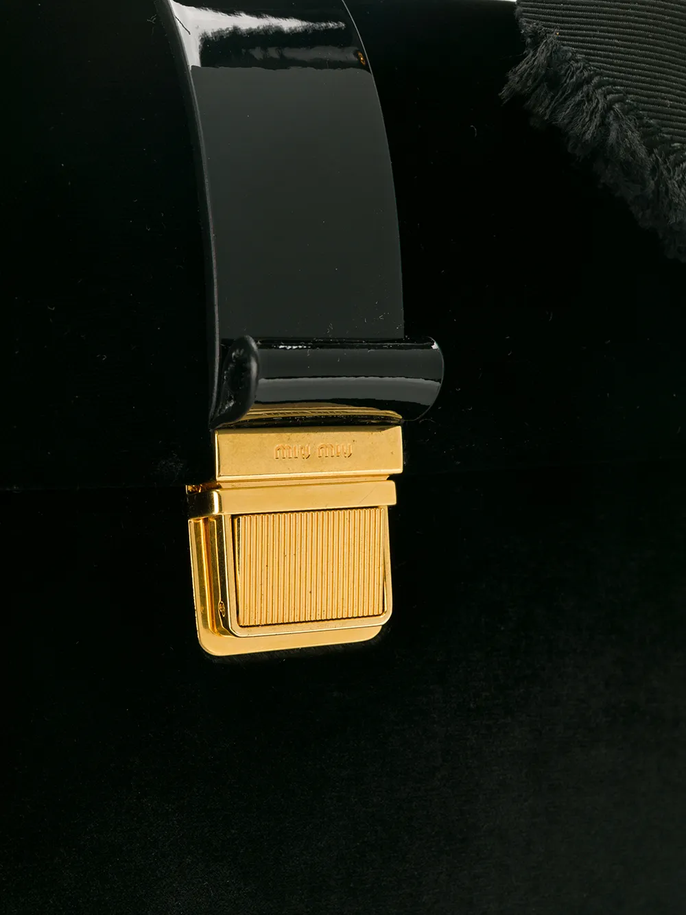 Miu Miu Grosgrain Ribbon Handbag In Black