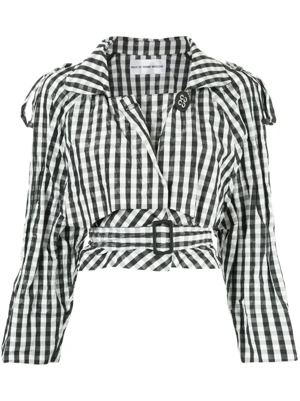 checked short jacket