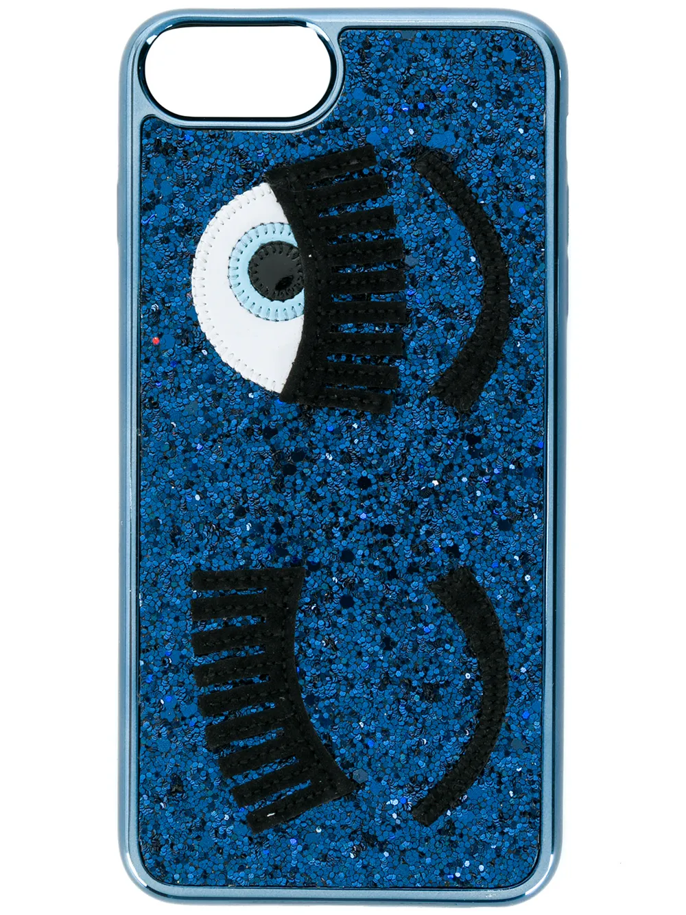 Chiara Ferragni Cover iPhone con applicazione occhi - Blu