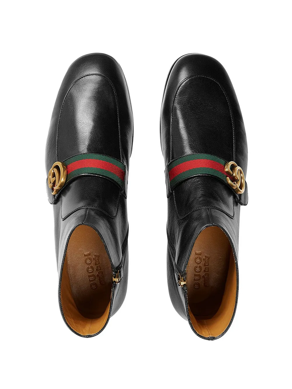 gucci leather boot with double g