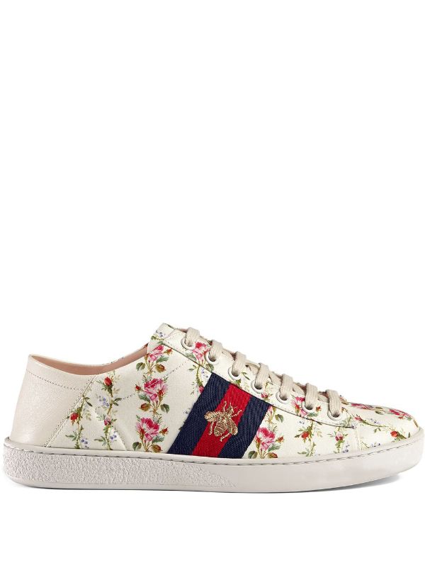 Gucci Ace Rose Print Sneakers $620 