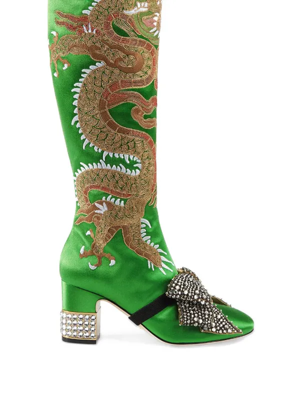 green gucci boots