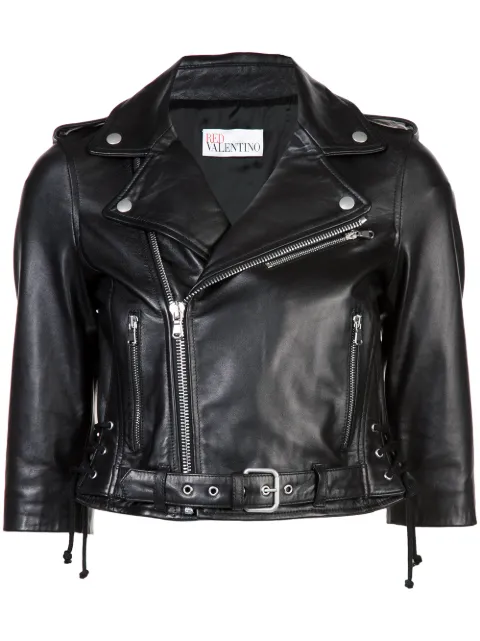 Red Valentino Cropped Moto Jacket Farfetch