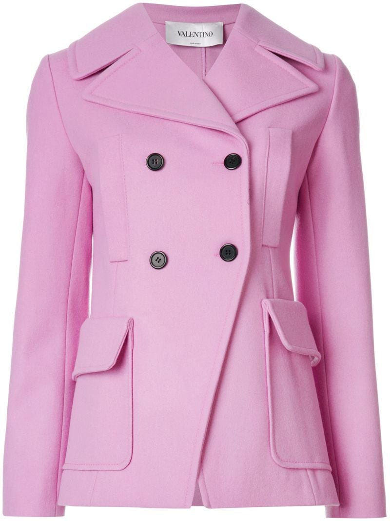 Пальто Марелла розовое. Валентино пальто пиджак женское. Пальто Red Valentino. Пальто розовое двубортное.