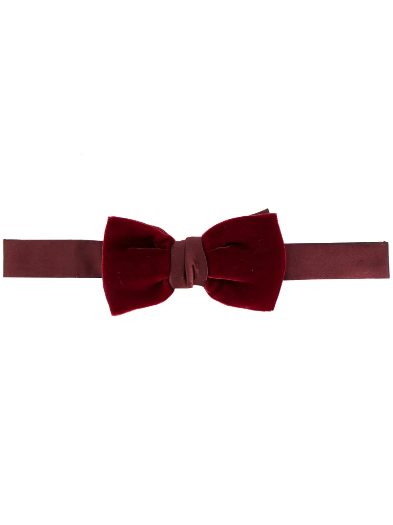 Click to view more detailed imagery on our partner's website Lanvin Velvet And Satin Bow Tie In Burgundy