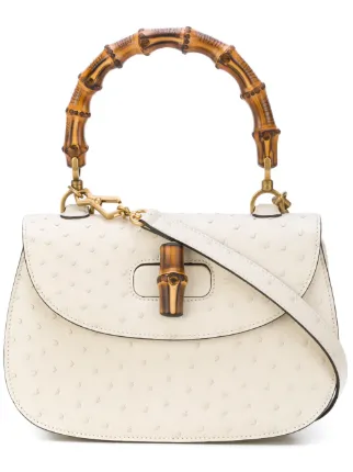 Gucci Bamboo Ostrich Top Handle Bag Farfetch Gucci Bamboo Ostrich Top Handle Bag