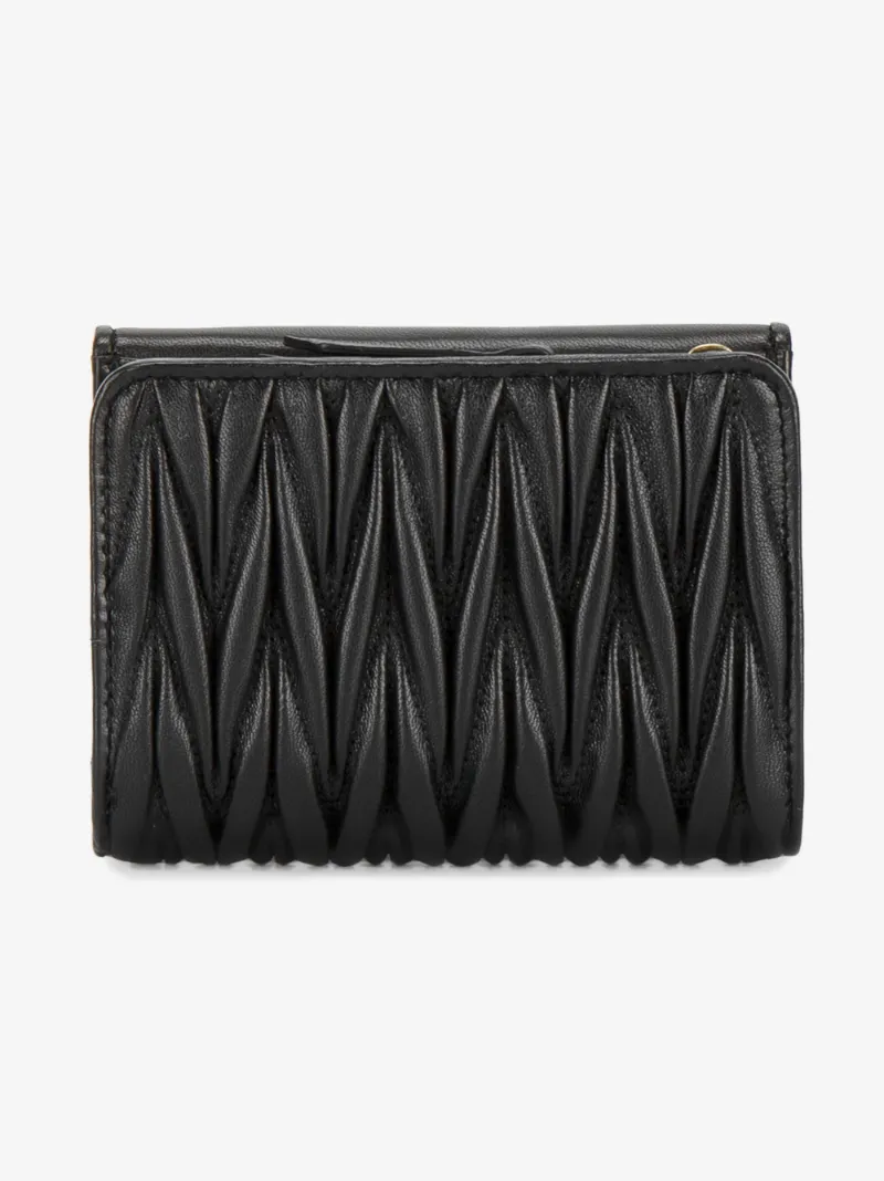 Miu Miu black small matelassé logo wallet