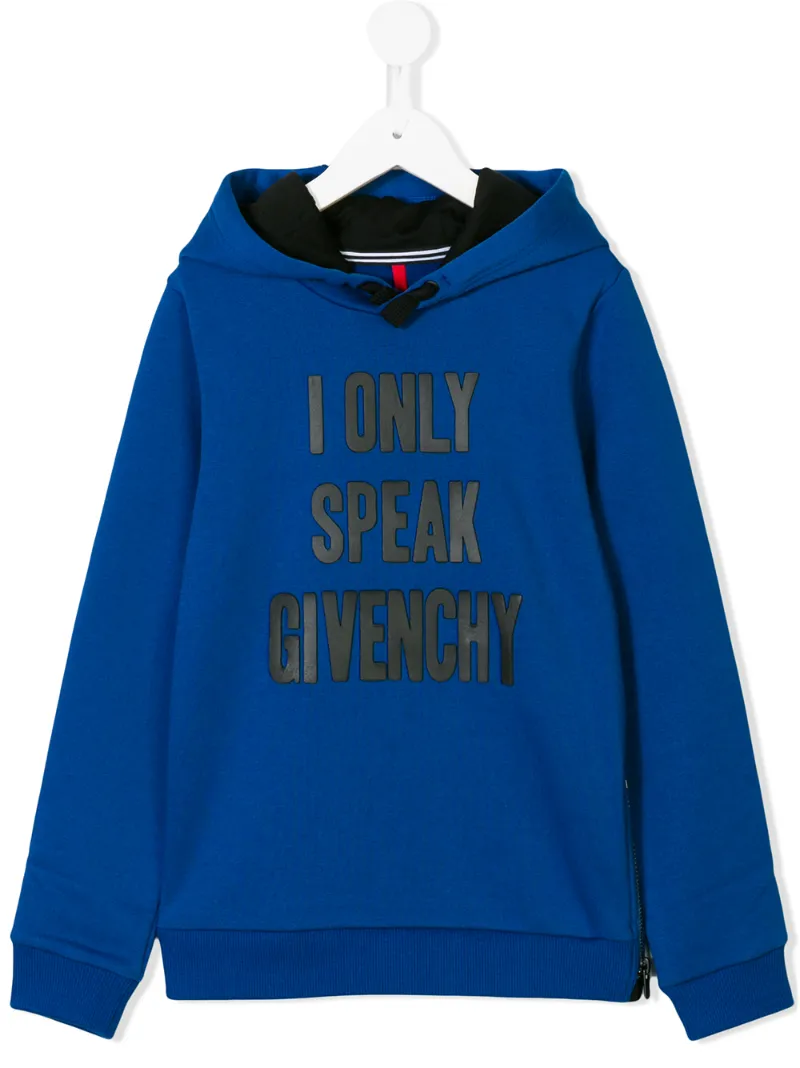 Givenchy Kids - slogan sweatshirt - kids - Cotton/Polyester - 10 yrs, Blue