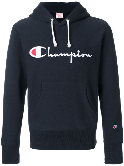 Champion Logo Patch Hooded Sweatshirt - Farfetch