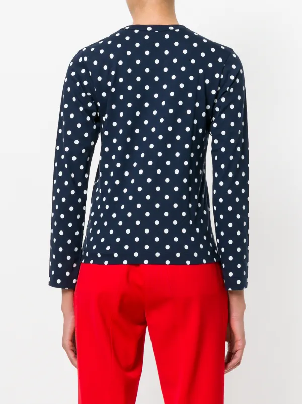 Shop Comme Des Garçons Play polka dot heart logo T-shirt with Delivery - FARFETCH