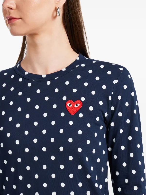 Comme des garçons play polka dot heart logo t-shirt hotsell