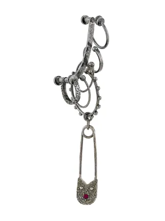 Alexander Mcqueen Safety Pin Cuff Earring Farfetch Alexander Mcqueen Safety Pin Cuff Earring