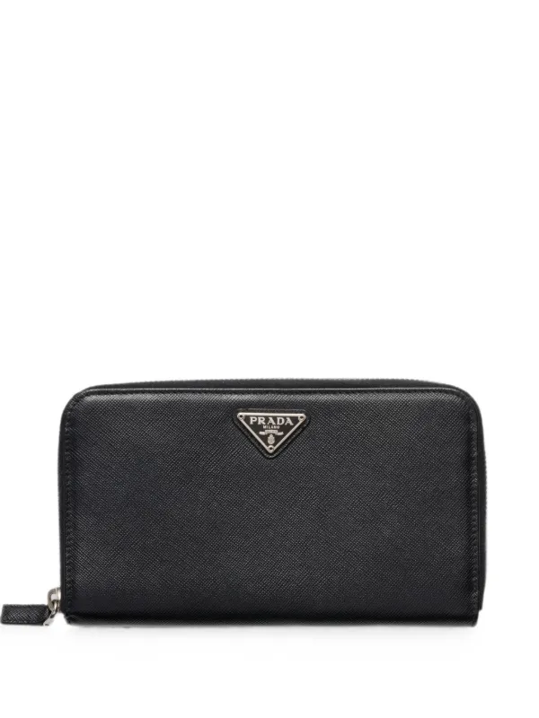 Prada Large Saffiano Leather Wallet | Black | FARFETCH