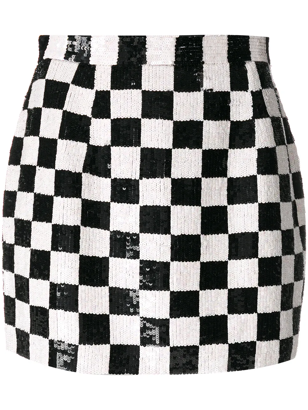 sequins check mini skirt