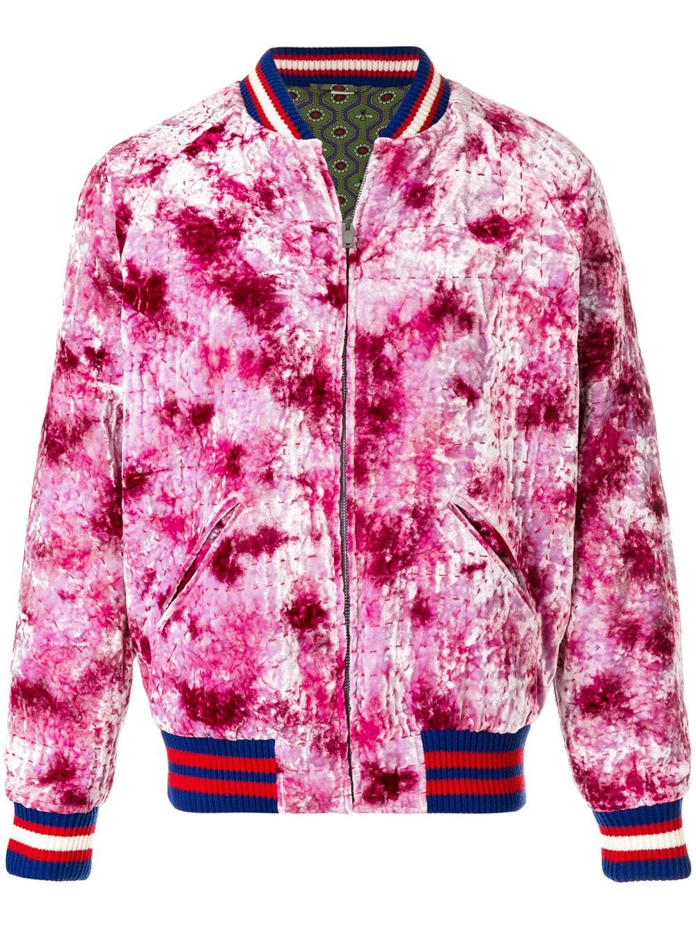 Gucci Dragon Appliquéd Bomber Jacket In Pink
