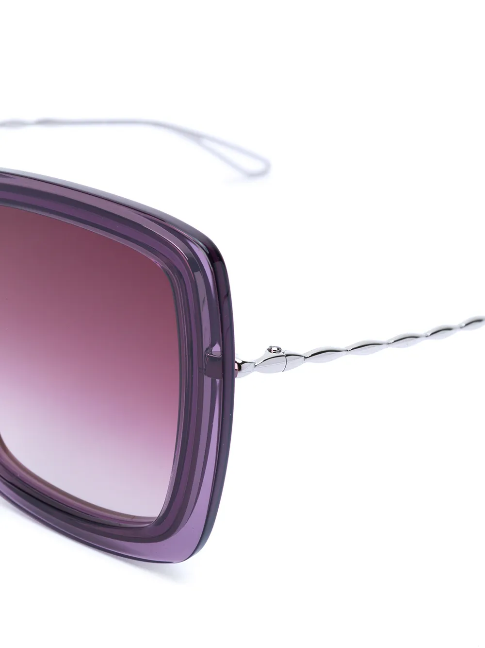 Elie Saab oversized vierkante zonnebril Roze