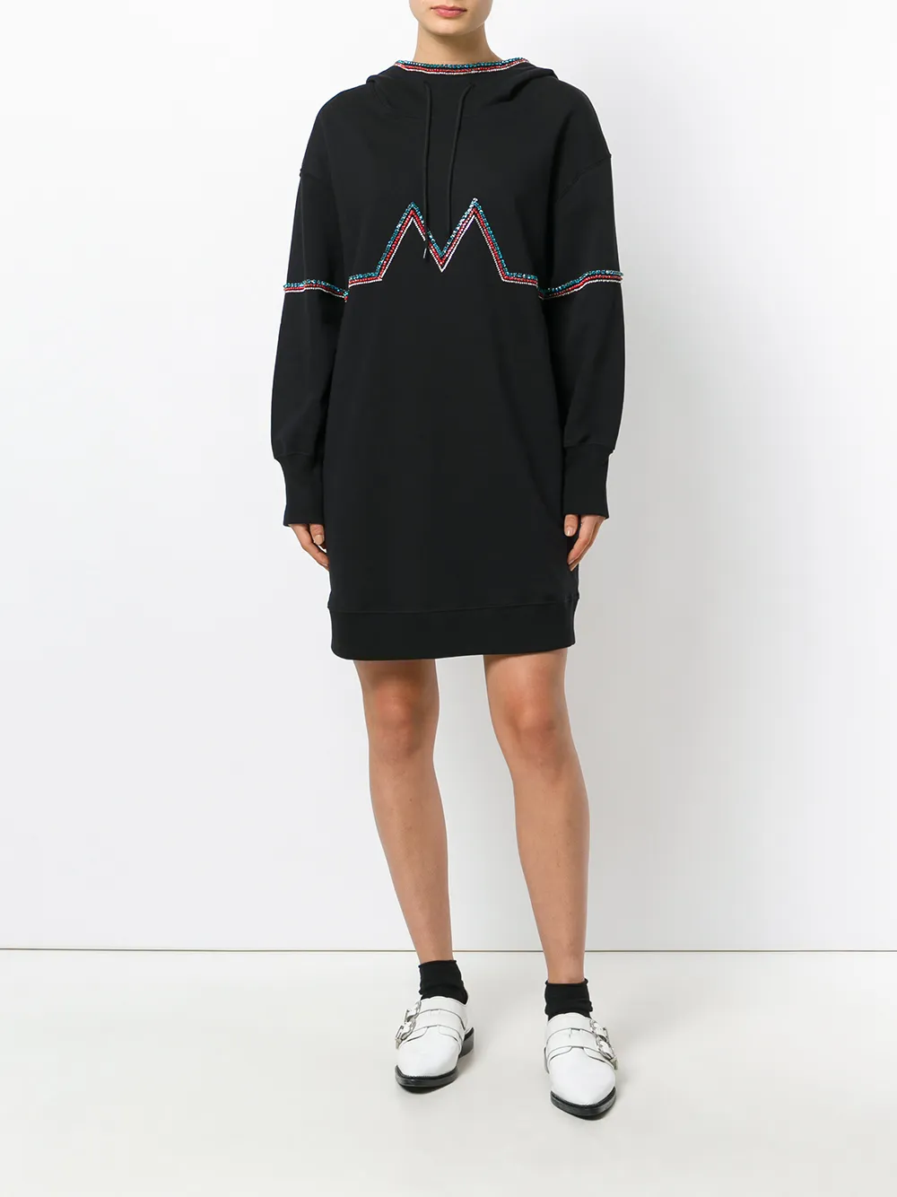  Msgm Verziertes Jerseykleid   Schwarz 
