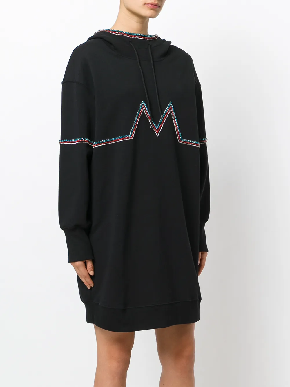  Msgm Verziertes Jerseykleid   Schwarz 