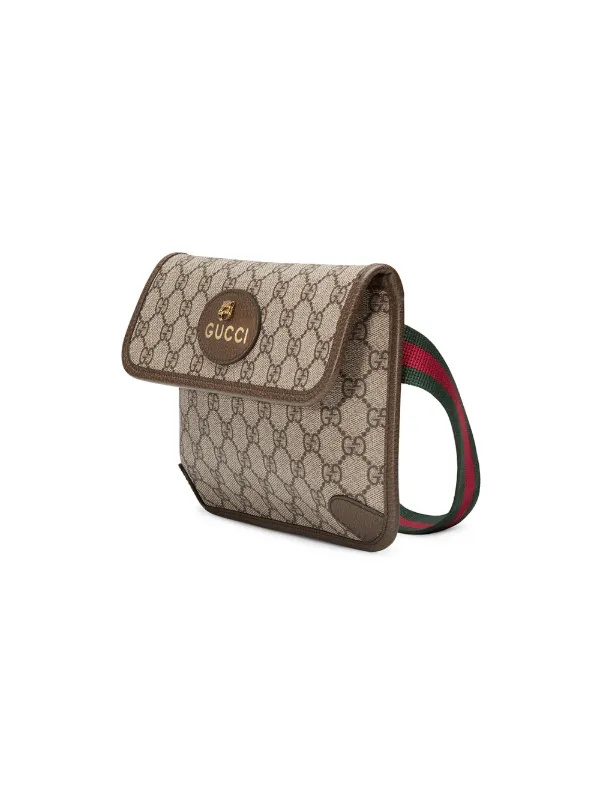 GUCCI Ophidia GG Supreme Canvas Web Belt Bag Brown