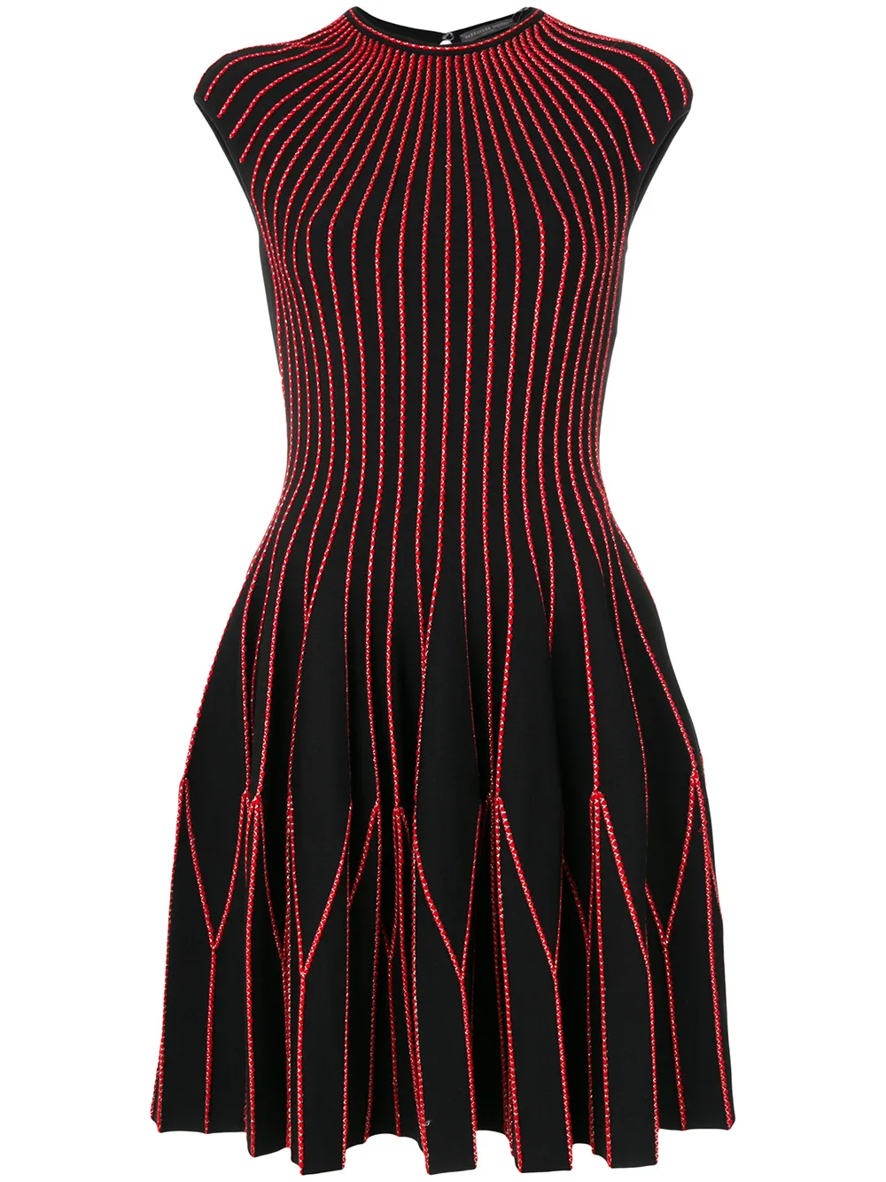 Alexander McQueen Kleid mit angeschnittenen Ärmeln - Schwarz