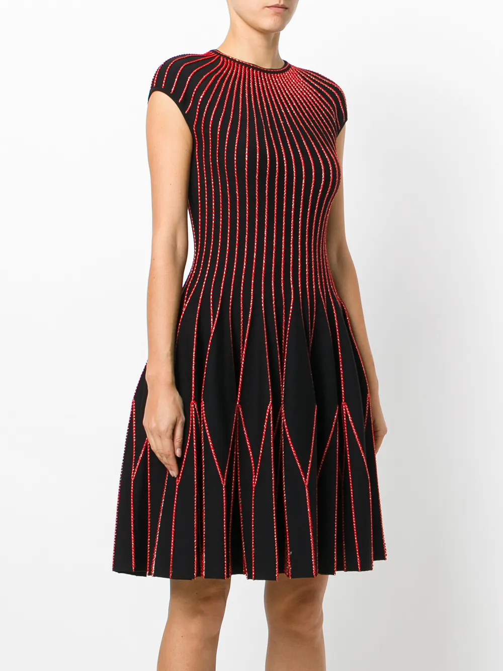  Alexander Mcqueen Kleid Mit Angeschnittenen ärmeln   Schwarz 