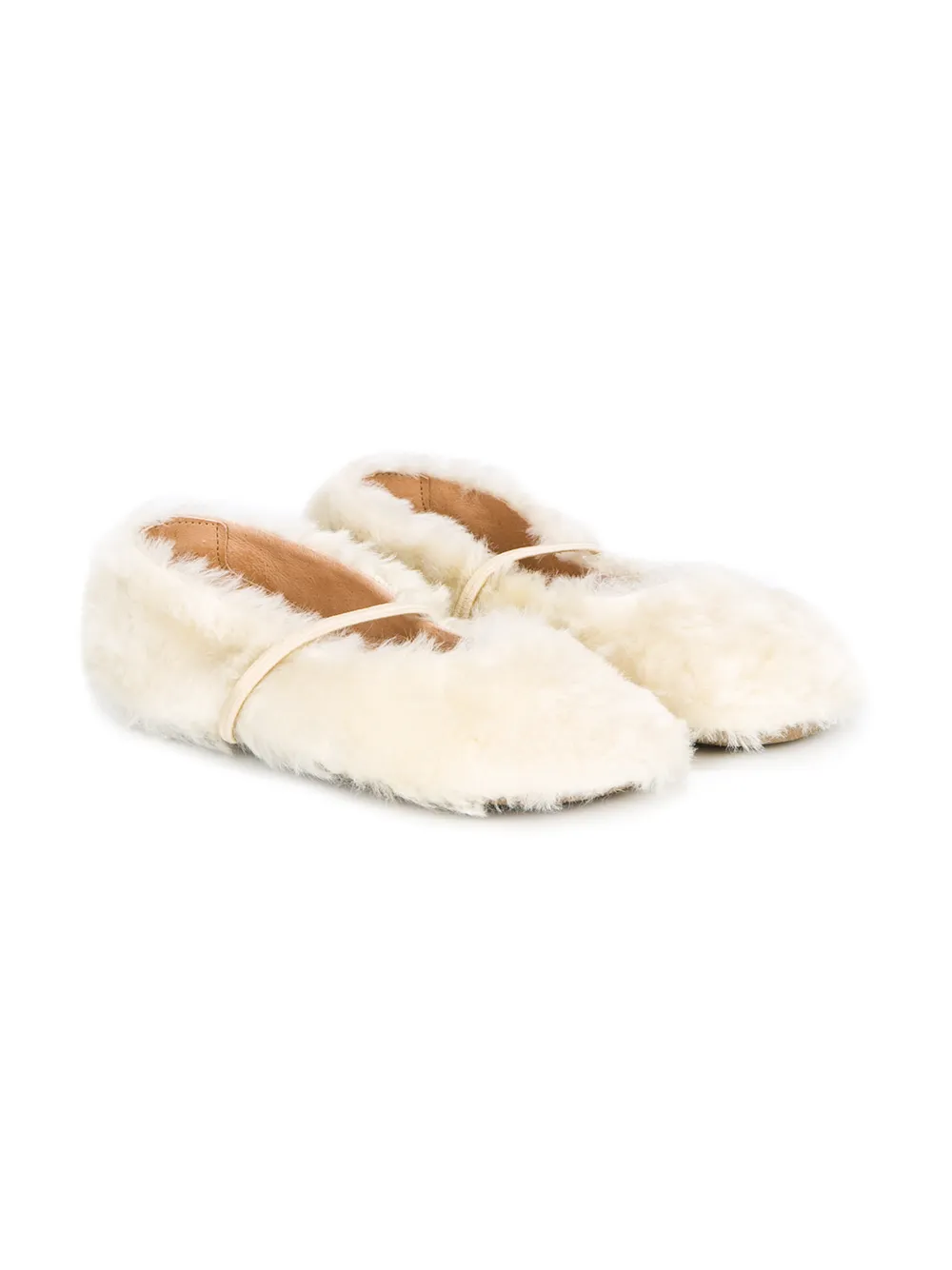 Pèpè fur detail slippers Neutrals
