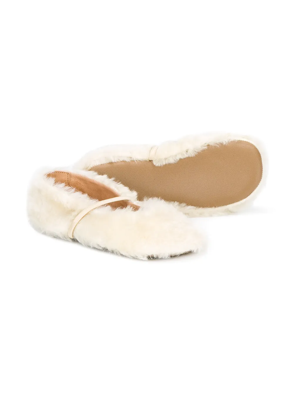 Pèpè fur detail slippers - Beige