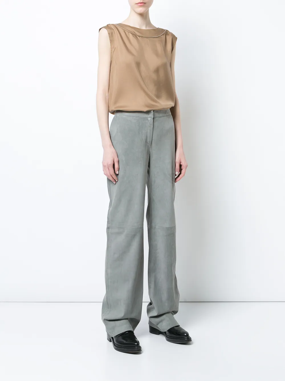 Fabiana Filippi mouwloze blouse Bruin