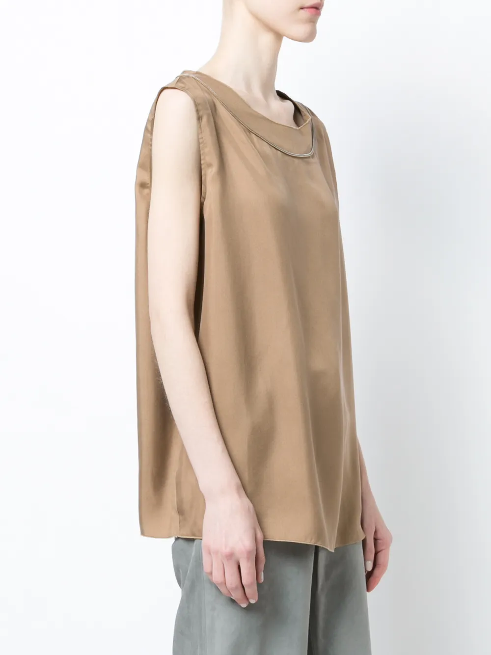 Fabiana Filippi mouwloze blouse Bruin