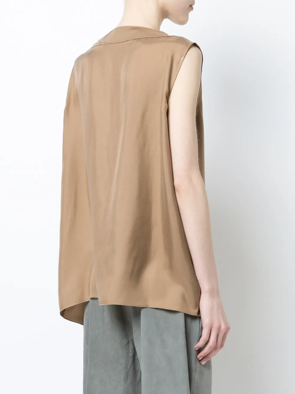 Fabiana Filippi mouwloze blouse Bruin