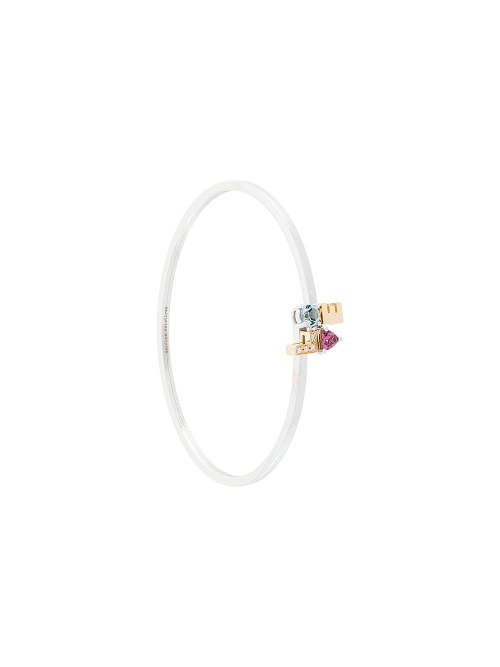Delfina Delettrez 18kt Gold And Diamond Love Bracelet In Multicolour