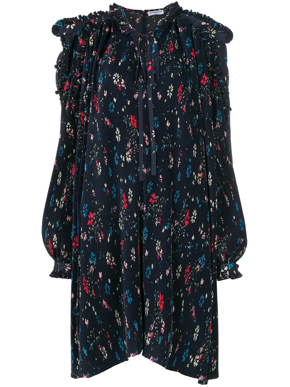 Balenciaga Semi Fitted Flou Dress - Blau