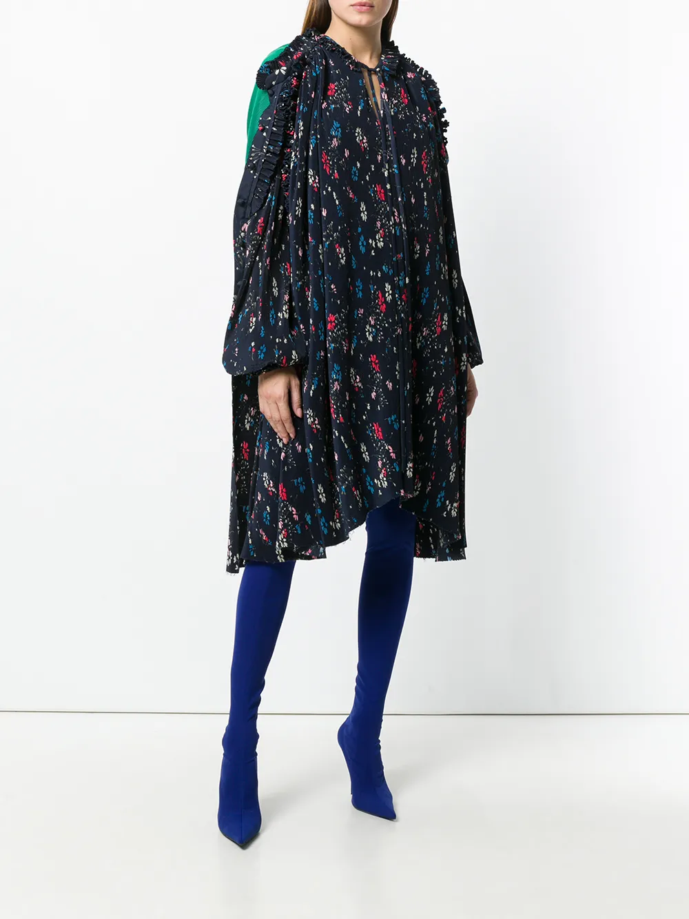  Balenciaga Semi Fitted Flou Dress   Blau 