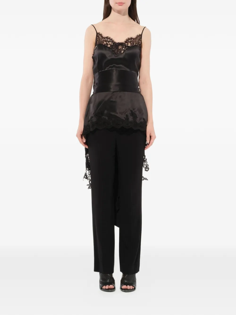  Givenchy Lace Embroidered Camisole Top   Schwarz 